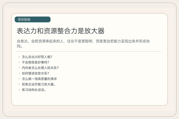 表达力和资源整合力是放大器