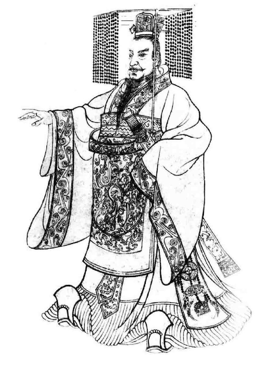 图2.8 中国第一位皇帝秦始皇。郡县制之后，一切贵族家庭与集团都瓦解了，全国之保留一个家，这一家就是国王之家。国土的“王化”，使国家也“家化”了