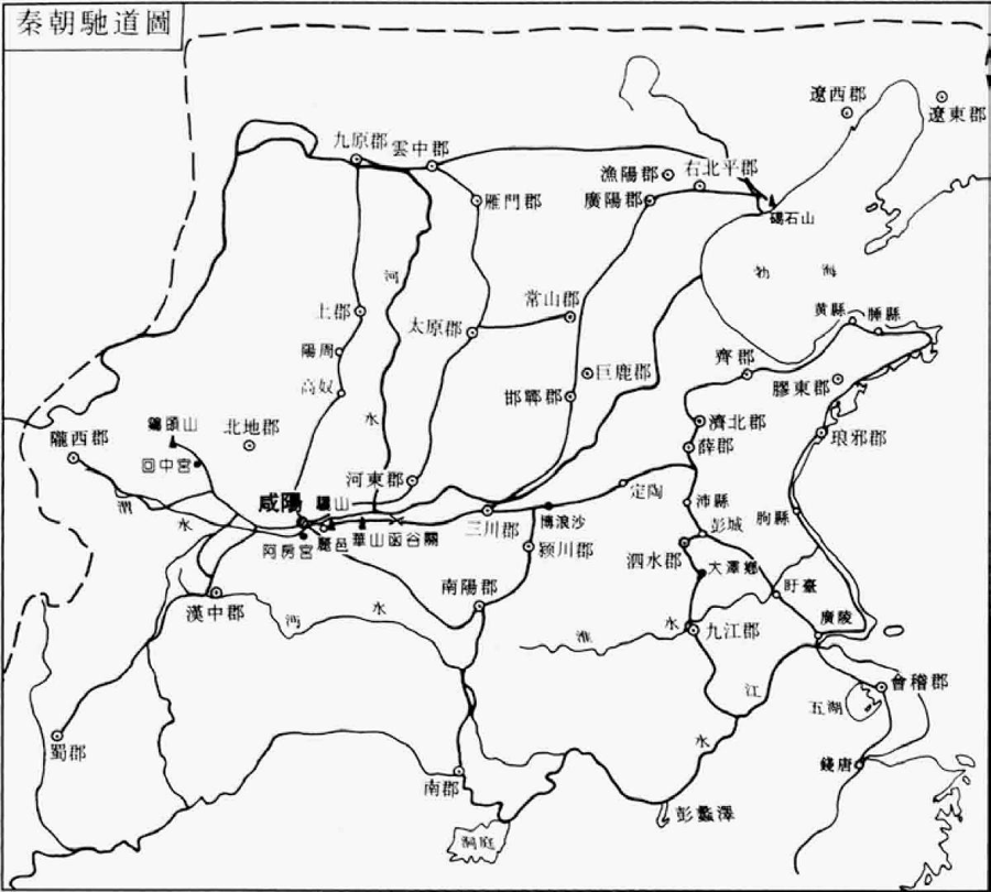 图6.3 秦始皇非常重视道路建设，在不长的执政时间内，在秦国修建了四通八达的交通网
