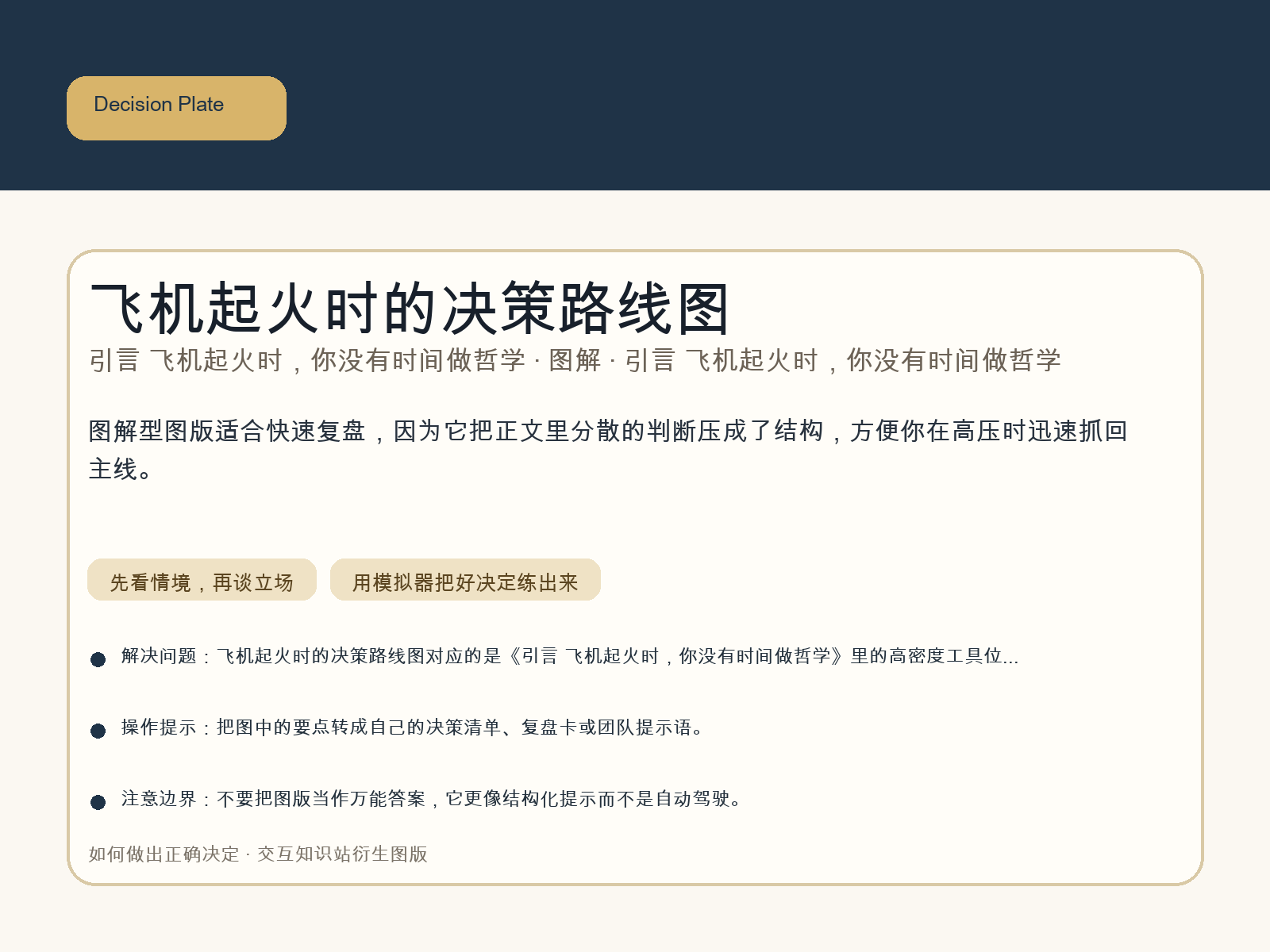 飞机起火时的决策路线图