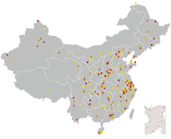 图1-18 全国5A级景点分布
