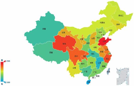 图2-8 各省拖延症指数