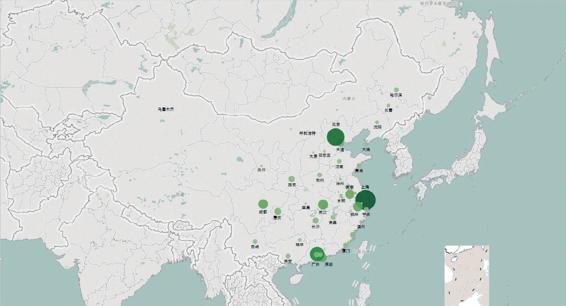 图3-89 全国ACG爱好者所在城市分布