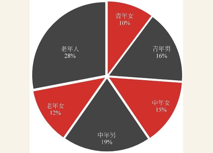 图1-10 2015年交易金额的年龄性别分布