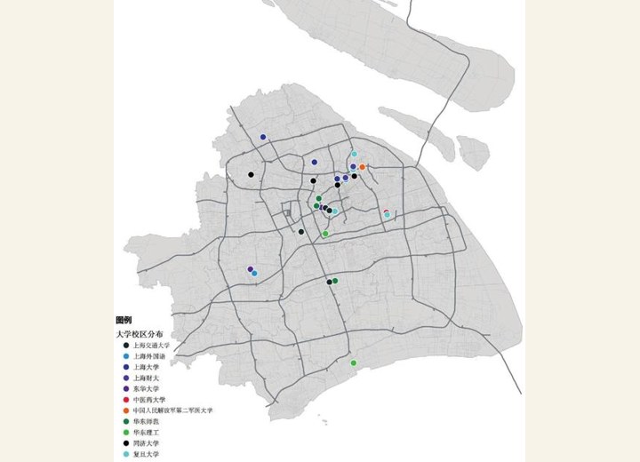 图3-113 上海985/211大学校区分布