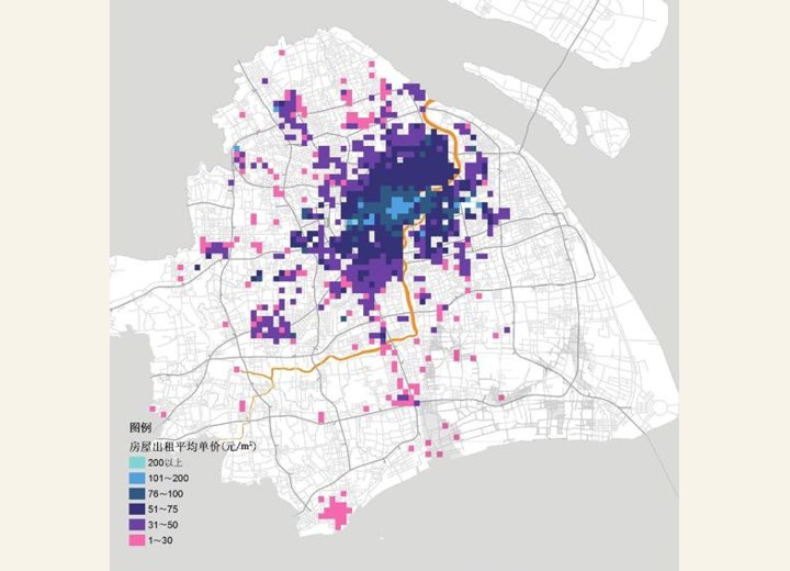 图3-155 上海各地区房屋平均租金