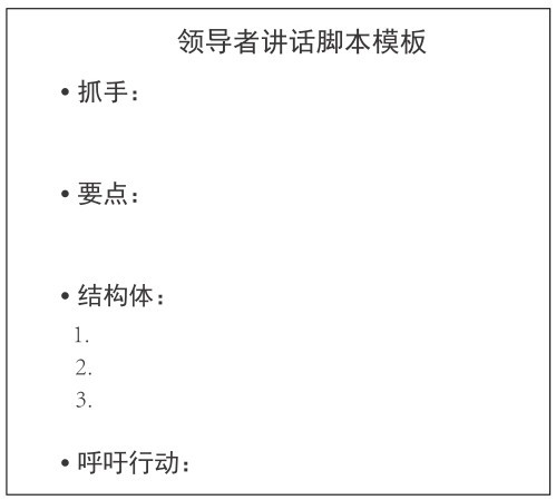 图10-1 领导者讲话脚本模板