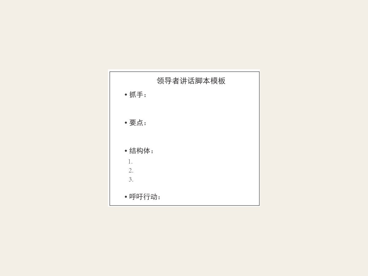 图10-1 领导者讲话脚本模板