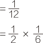 ＝抛硬币的结果之一的概率×掷骰子的结果之一的概率